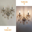 Crystal Wall Sconce Candle Sconces Elegant Classic Wall Light Decor Set of 2 Perfect Hang on The Wall for Living Room Bathroom Entryway Hallway Hotel Galleries Exhibition Room