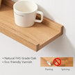 Floating Shelf for Wall Natural Oak Wood Wall Shelves 32 inches, Display Picture Ledge Shelf for Bedroom Living Room Bathroom Office Kitchen Storage Shelves