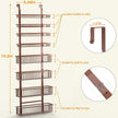 Moforoco Over The Door Pantry Organizer, Pantry Door Organizer Shelves, Kitchen Organizers and Storage, Hanging Basket Wall Spice Rack Seasoning Shelves, Laundry Room Bathroom accessories（Brown ）
