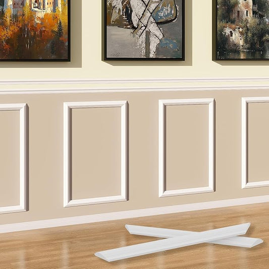 2 Frames Peel and Stick Wall Molding Kit, Wainscoting Panels kit for Walls, PreCut Wall molding 16 x 24 Inch, Easy Install Wall Wainscoting & Picture Frame Molding for Living Room, Bedroom, Home Decor