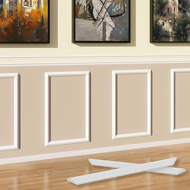 Peel and Stick Wall Molding Kit, Wainscoting Panels kit for Walls, PreCut Wall molding 16 x 20 Inch, Easy Install Wall Wainscoting & Picture Frame Molding for Living Room, Bedroom, Home Decor