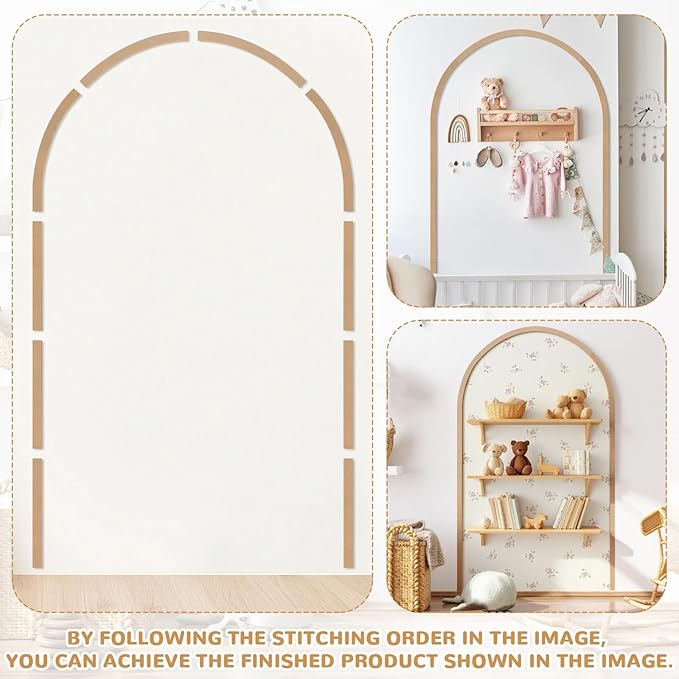 Novabright Unfinished Arch Decorative Wood Trim Pre-Cut Wood Molding Cute DIY Moulding Trim Decorative Wainscoting Panel for Home Wall Cabinet Shelf Window Door, 60 x 36 Inch