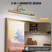 15.7'' Picture Lights for Wall with Motion Sensor, 9000mAh Rechargeable Battery Operated Poster Lights for Paintings, Portraits, Wall Decor, Gold(2pcs)