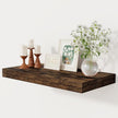 12 Inch Deep Floating Shelves, 24 x 12 Floating Shelf for Books, Rustic Wood Deep Wall Shelves for Home Storage & Display, 2