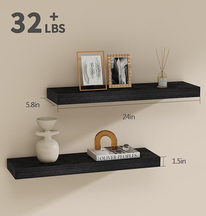 Vervida® Floating Shelves for Wall 2 Set of 24 W x 5.8