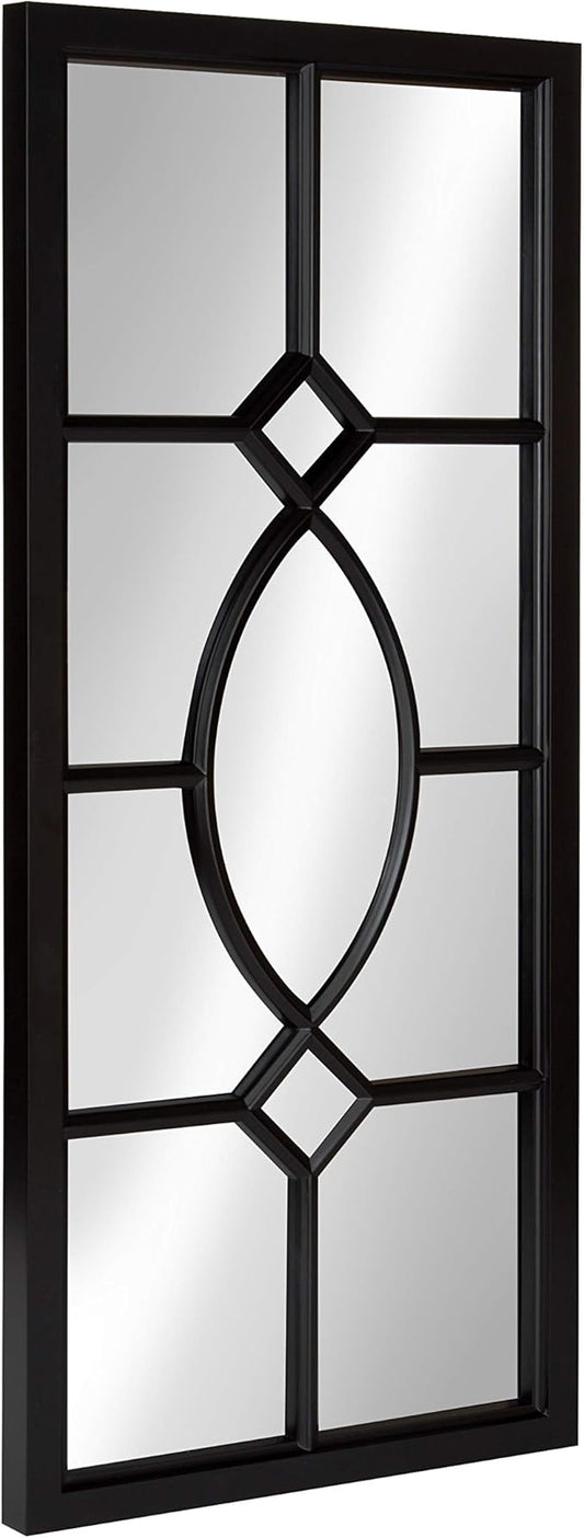 Kate and Laurel Cassat Modern Casual Window Wall Accent Mirror, Black