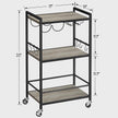 TUTOTAK Bar Cart, Home Bar Serving Cart, Microwave Cart, Drink Cart, Mobile Kitchen Shelf with Wine Rack and Glass Holder, Rolling Beverage Cart for Living Room, Kitchen, Greige BC01BG032