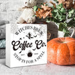 Halloween Coffee Bar Decor, Rustic Box Sign Tabletop, Coffee Bar Decor, Halloween Home Decoration, Farmhouse Decoration for Shelf 5 * 5inch