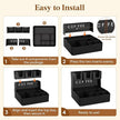 Lifewit 2-tier Coffee Station Organizer Caddy for Countertop, 10 Compartments Coffee Bar Organizers for Cups, Pods, Sugar, Compact Condiment Holders Storage for Office Breakroom Kitchen Home Black