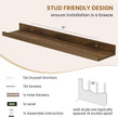 Axeman Picture Ledge Shelf, Floating Shelves for Wall Decor Storage Set of 6, 24 inch Floating Wall Mounted Shelves, Shelves with Lip for Living Room, Bedroom, Nursery, Bathroom, Kitchen, Walnut