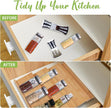 Bamboo Spice Drawer Organizer for Insert Shallow Drawer, 8 Tier Stackable Spice Rack Organizer for Cabinet(4.8