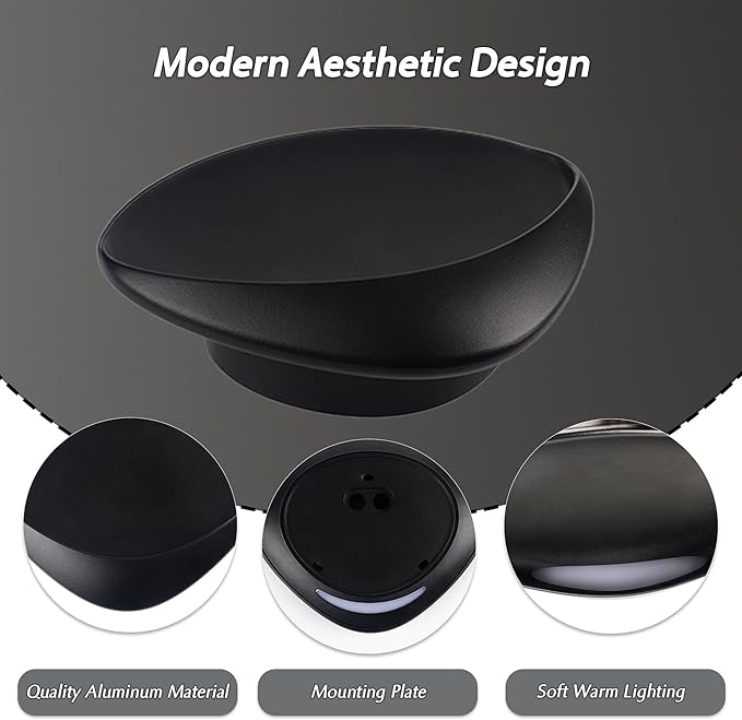 ANCIENTPWR Black Wall Sconce, Modern LED Wall Lamp – 3000K Warm White Hardwired Wall Light, Matte Finish Artistic Sconce for Living Room, Bedroom, Hallway, Corridor (1 Pack)