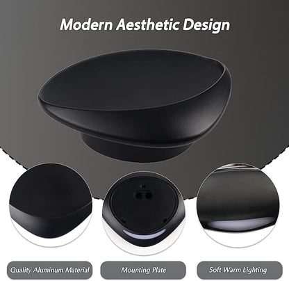 ANCIENTPWR Black Wall Sconce, Modern LED Wall Lamp – 3000K Warm White Hardwired Wall Light, Matte Finish Artistic Sconce for Living Room, Bedroom, Hallway, Corridor (1 Pack)