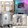 Vintage Battery Operated Wall Sconce Set of 2,Rechargeable Wall Lights with RGB Dimmable Detachable Bulbs and Remote,LED Wireless Wall Lamps for Bedroom Living Room Hallway
