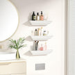 Alsonerbay Floating Shelves - White Rustic Wall Shelves, 3 Pack (17 Inch) for Bedroom, Living Room, Bathroom