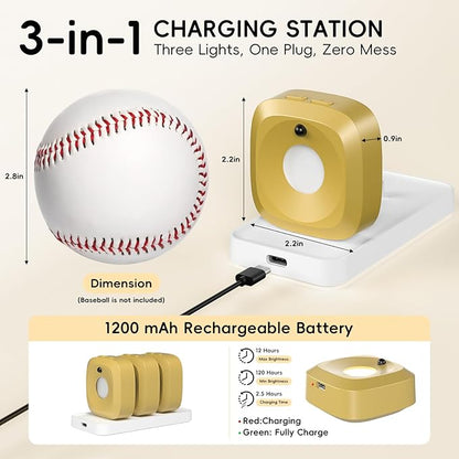 Picture Lights for Wall with Charge Station, 3 Pcs Rechargeable Magnetic Poster Lights with 3 Color Temperatures, Dimmable Timer Painting Wall Decor Light for Art Display, Frame (Gold)