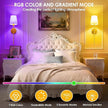 OCATO Battery Operated Wall Sconce: 10000mAh Wireless Wall Sconces Set of Two Rechargeable Lamp Dimmable Magnetic Lights with 7 RGB Colors and Remote Walls Decor for Bedroom Living Room Hallway