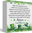 Irish Blessing Decor St Patricks Day Decorations Rustic Wood Sign Home Tabletop Shelf Desk Decor St Patrick's Day Decorations 5 X 5 Inches