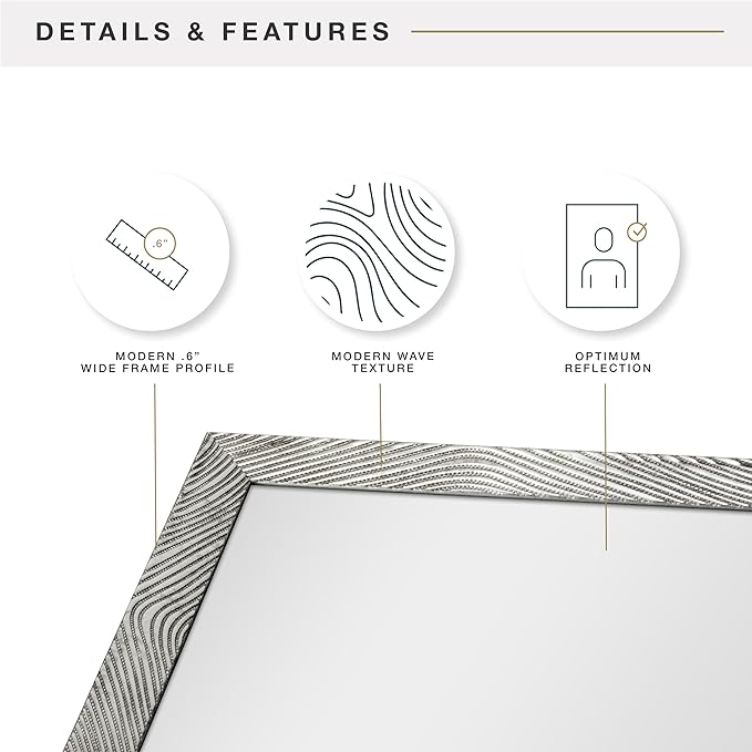MCS Micro Rope Front Loaded Wall Mirror, (30x48, Brushed Nickel)