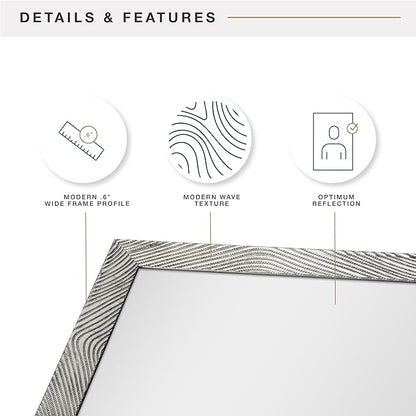 MCS Micro Rope Front Loaded Wall Mirror, (30x48, Brushed Nickel)