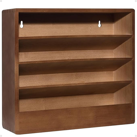 Bamboo Tiered Spice Rack Organizer for Cabinet,Wooden Seasoning Rack for Countertop, Cupboard, Pantry, Kitchen (Spice Jars Not Included)