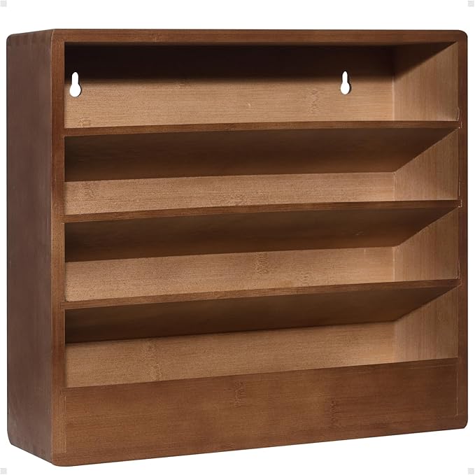 Bamboo Tiered Spice Rack Organizer for Cabinet,Wooden Seasoning Rack for Countertop, Cupboard, Pantry, Kitchen (Spice Jars Not Included)