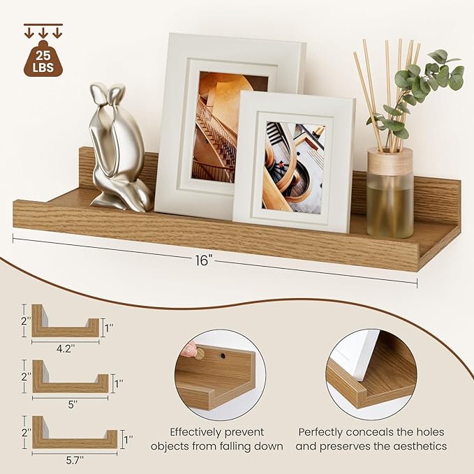 Heimlove Floating Shelves Set of 6, 16