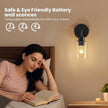 Battery Operated Wall Sconce Set of 2 - Dimmable Wireless Lamps for Wall Rechargeable Sconces Set of 2 with Remote Control, Cordless Battery Powered Wall Lights 3000K for Bathroom Bedroom