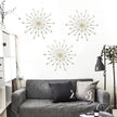 ZEXUIRU 3 Pack Gold Sunburst Wall Decor – Metal Crystal Wall Art with Sparkling Rhinestones, 14’’/18 Inch Starburst Wall Hanging Set for Living Room Bedroom Bathroom – Modern Bling Home Decorations