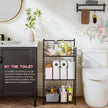 LEEDA 3-Tier Freestanding Multipurpose Storage Shelves Heavy Duty Metal Shelving Unit, Display Plants Flowers Bath Essentials, for Kitchen Bathroom Office, Black
