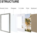 Vittanly 12x16 Picture Frames Set of 9, Shatter Resistant Plexiglass, Display 11x14 Pictures with Mat or 12x16 without Mat, Photo Frames for Wall Mount, Engineered Wood, Grey