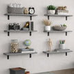 Floating Shelves Set of 6, Wooden Floating Shelves for Wall Decor, Farmhouse Shelf for Bedroom, Wall Mounted Bathroom Storage Shelves, Floating Book Shelves for Living Room