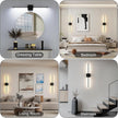 Shineled Wall Sconces Set of 2, 29'' Battery Wall Sconce with Remote Control, 350° Black Rotatable Dimmable Wall Lamp, Wireless Wall Lights for Bedroom, Living Room