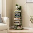 TUTOTAK Bookshelf, 6-Tier Bookcase, Narrow Spine Book Shelf for Small Space, Corner Standing Shelf for Living Room, Office, Study, Entryway, Olive Green BS06BOG016
