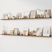 Fun Memories Picture Ledge Shelf, 60 Inch Floating Shelves Set of 2, Large Book Shelves for Toys Storage, Kids Bookshelf Wall Mounted for Wall Decor Books Photo Frames, Rustic Brown