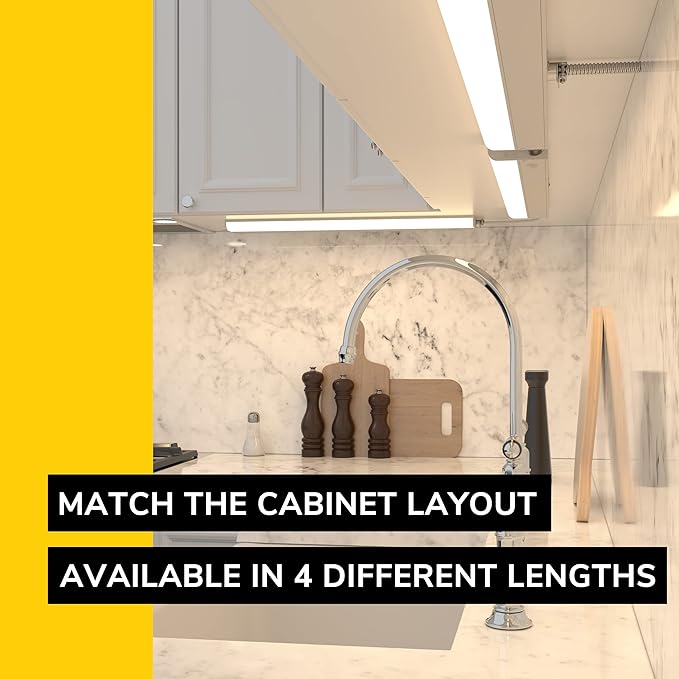 GETINLIGHT Inlight 24-inch Hardwired Only LED Under Cabinet Lighting, Soft White(3000K), Dimmable, Matte White Finished, ETL Listed, IN-0201-13-WH