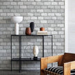GaliGali White and Silver Brick Wallpaper, Peel and Stick Wallpaper, Self-Adhesive Classic Antique Texture Rock Wall Paper, Removable Contact Paper for Home Decoration 17.3