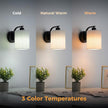 Battery Operated Wall Sconce Set of 2, Rechargeable Wall Sconce with 13000mAh Bulb Pleated Fabric, Wireless Battery Powered Wall Sconces Set of 2 for Bedroom Living Room, Black