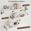 Axeman Floating Shelves for Wall White - 48 Inch Wide x 12 Inch Deep Wall Shelves Set of 2 - White Deep Wood Floating Shelves for Living Room Bedroom Laundry Room