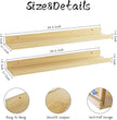 24 Inch Bamboo Floating Shelves - Picture Ledge Shelf with Lip Set of 2, Hanging Bamboo Wall Shelf for Storage, Natural Wood Floating Shelves for Living Room, Bedroom, Kitchen