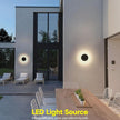 LED Wall Light Indoor Outdoor Modern Sconce Black Modern Outdoor Wall Lights Aluminum Waterproof Black Wall Mount Lights LED Light Warm White 3000K (Round)