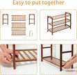 3 Tier Bamboo Shoe Rack, Shoe Shelf Shoes Rack Shoe Organizer for Closet, Entryway, Bedroom, Living Room, Front Door, Studio, Bathroom