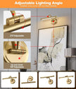 Rechargeable Picture Light for Wall, Dimmable Art Lights for Painting, Battery Operated Wall Sconce with Remote, 3 light Color,Timer & Brightness Setting for Artwork, Gallery(Brass, 12inch)
