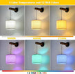 Wireless Battery Operated Wall Sconces Set of 2, Rechargeable 8000mAh Wall Light with Remote, Dimmable RGB Wall Decor Lamp for Bedroom, Living Room