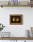 HUARCEY Gold Framed Vintage Wall Art for Living Room, Pear Fruits Painting Prints Shelf Decor for Kitchen, Aesthetic Bedroom Wall Art Decor, Christmas Gift for Friends or Family (Two Pears - 8