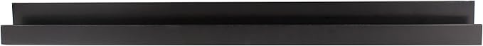 Kate and Laurel Levie Wood Floating Wall Shelf Picture Frame Holder Ledge, Black