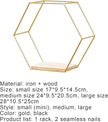 Hexagon Floating Wood Book Shelves, Iron Storage Holder Wall-Mounted Multifunctional Nordic Style Geometric Firm Hexagonal Shelf for Home Bedroom Bathroom Black L1