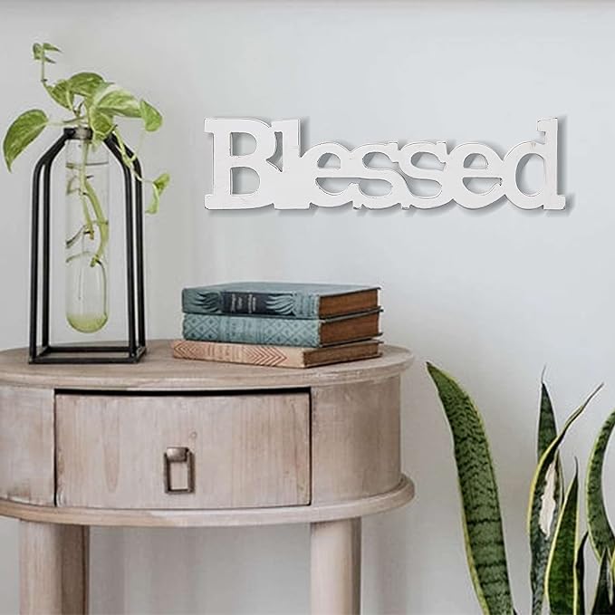 Farmhouse Wood Blessed Sign for Table 15