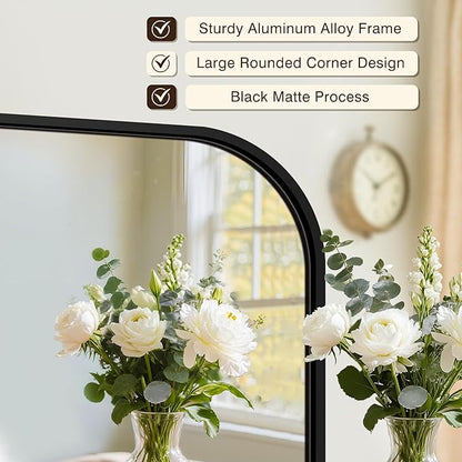FICTOR Bathroom Vanity Mirror for Wall, 2 Pack 24" x 36" Rectangle Bathroom Mirror for Over Sink, Metal Framed, Hangs Horizontally or Vertically(Black)