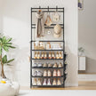 Shoe Rack 5 Tier Shoe Organizer Storage 15-20 Pairs Shoes Rack for Closet Entrance Shoe Rack Organizer with Hooks and Side Pocket Entryway Shoe Holder Space Saving Free Standing Shoe Racks